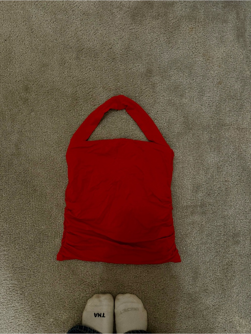 Red halter A&F top